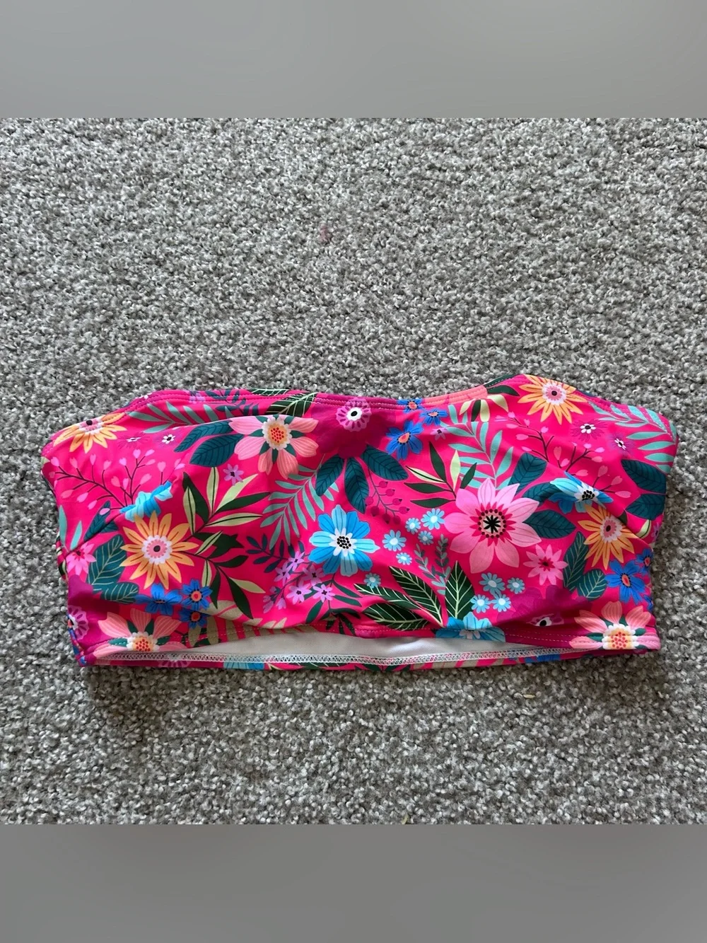Pink Floral Bikini Top
